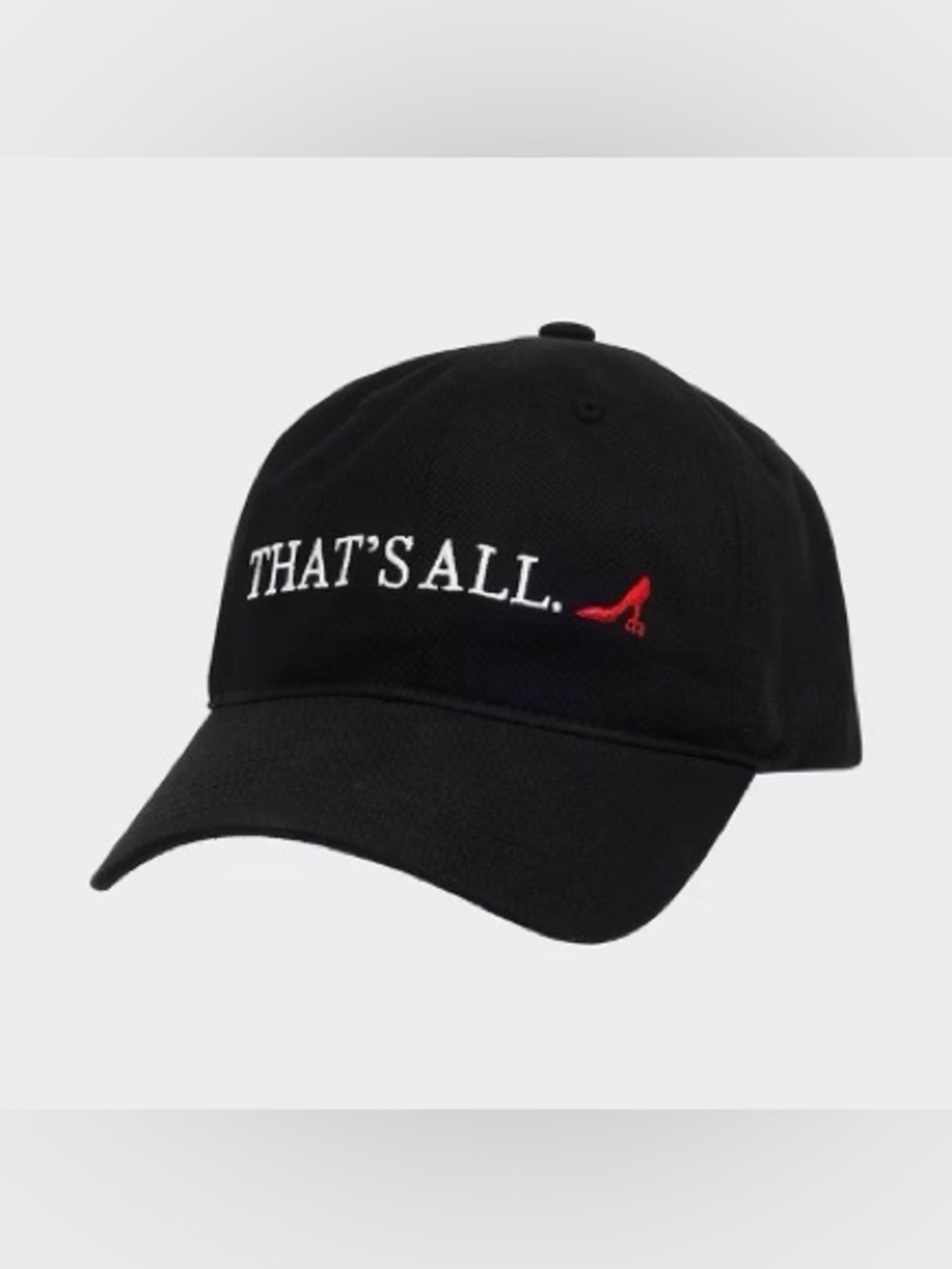 The Devil Wears Prada THAT'S ALL. Embroidered Black Baseball Cap with Red Accent